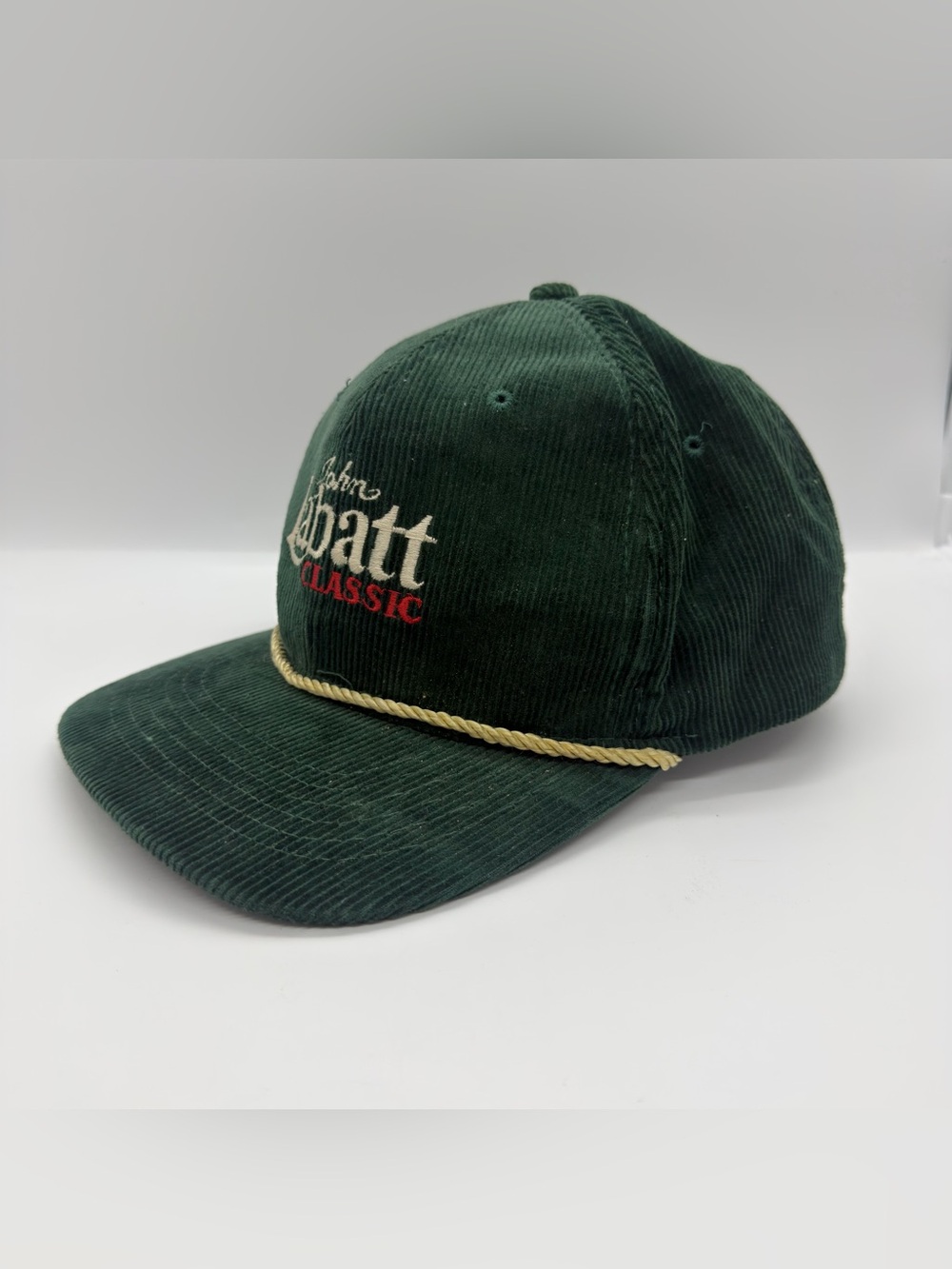 Vintage 80s John Labatt Classic Beer Corduroy Rope Hat Snapback